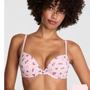 Pink Printed Women's Bra